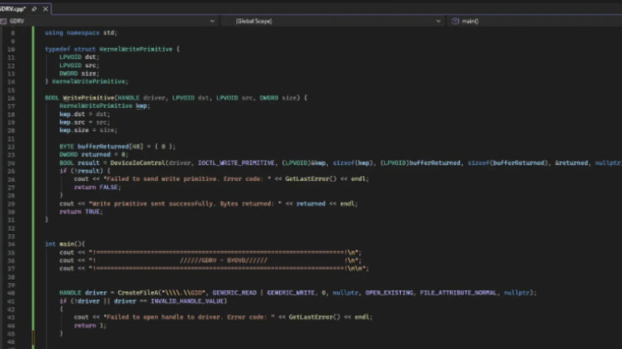 Exploiting a Kernel Read/Write Primitive using BYOVD