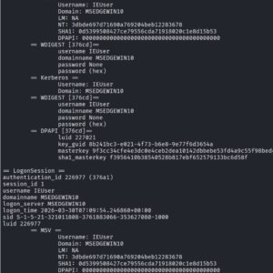 Credential Dumping from LSASS (Windows Authentication Secrets)