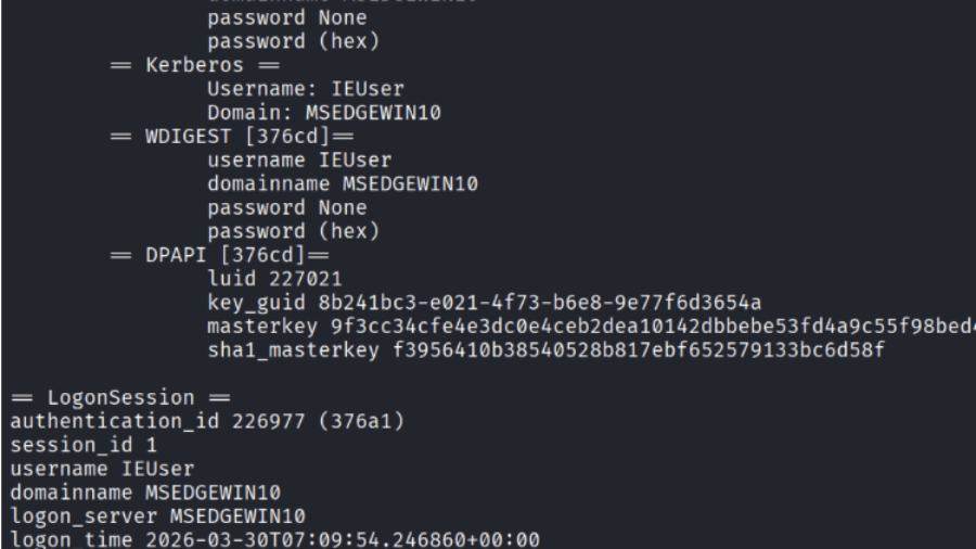 Credential Dumping from LSASS (Windows Authentication Secrets)