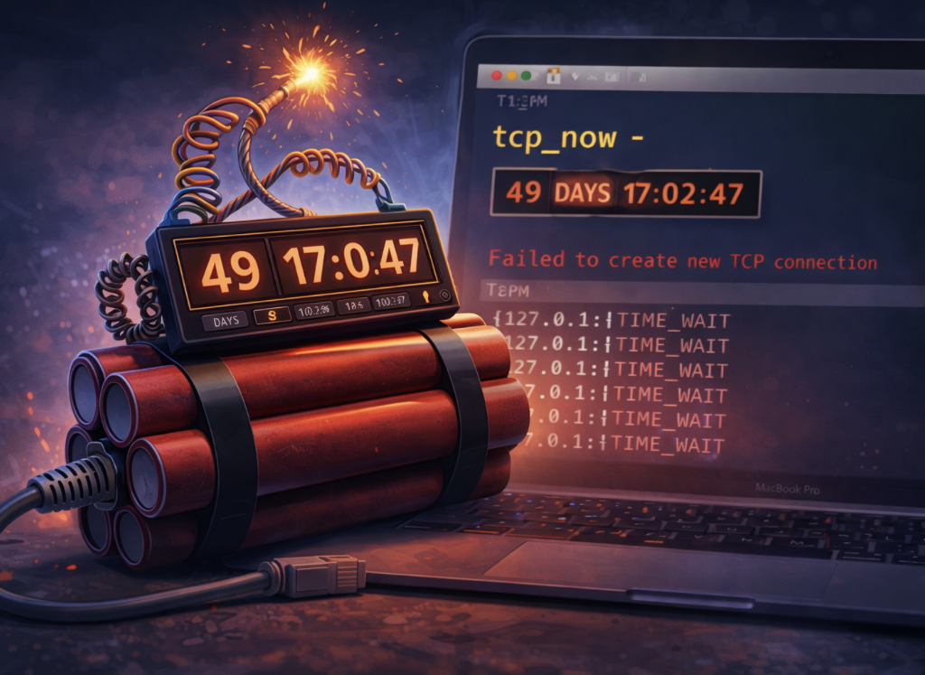 The 49-Day macOS Time Bomb: How a TCP Timer Overflow Breaks the Network Stack