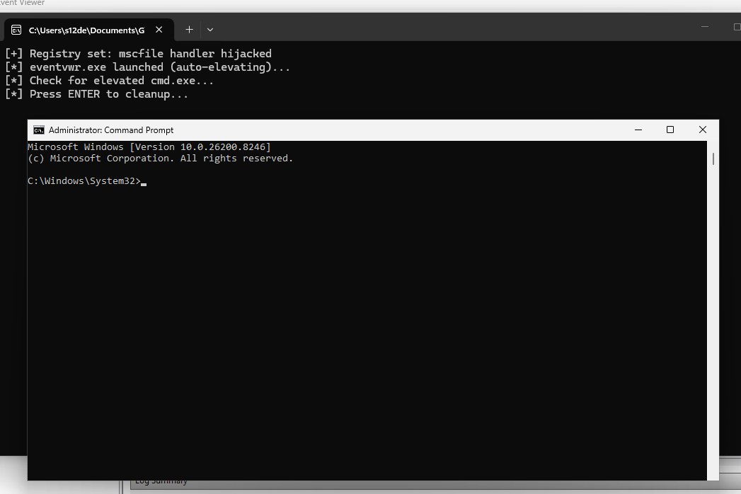Kleenscan multi-AV scan results for the eventvwr mscfile UAC bypass PoC binary