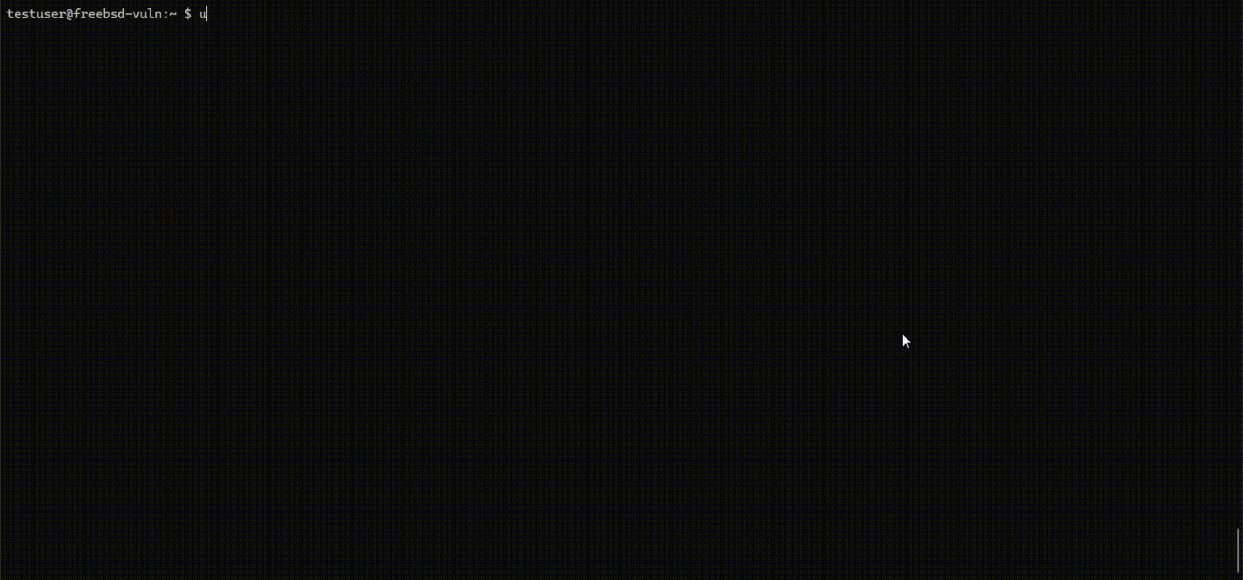 Animated terminal demo of the FreeBSD ptrace PT_SC_REMOTE CVE-2026-45253 LPE exploit