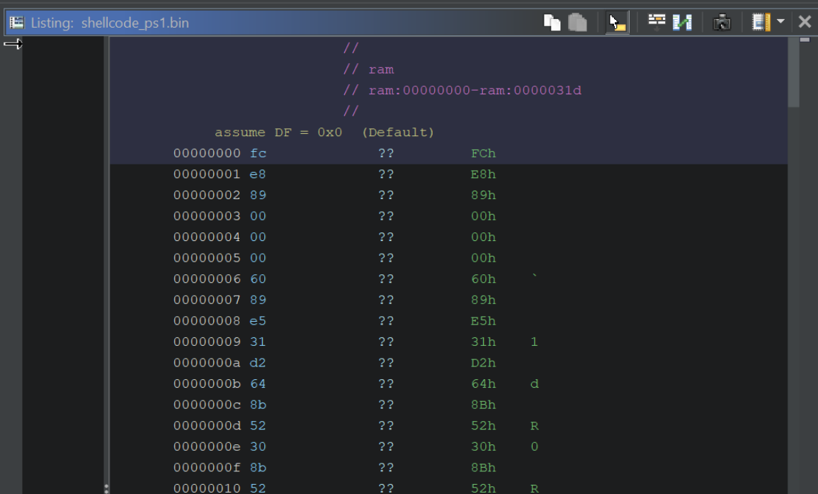Ghidra right-click context menu showing the Disassemble option