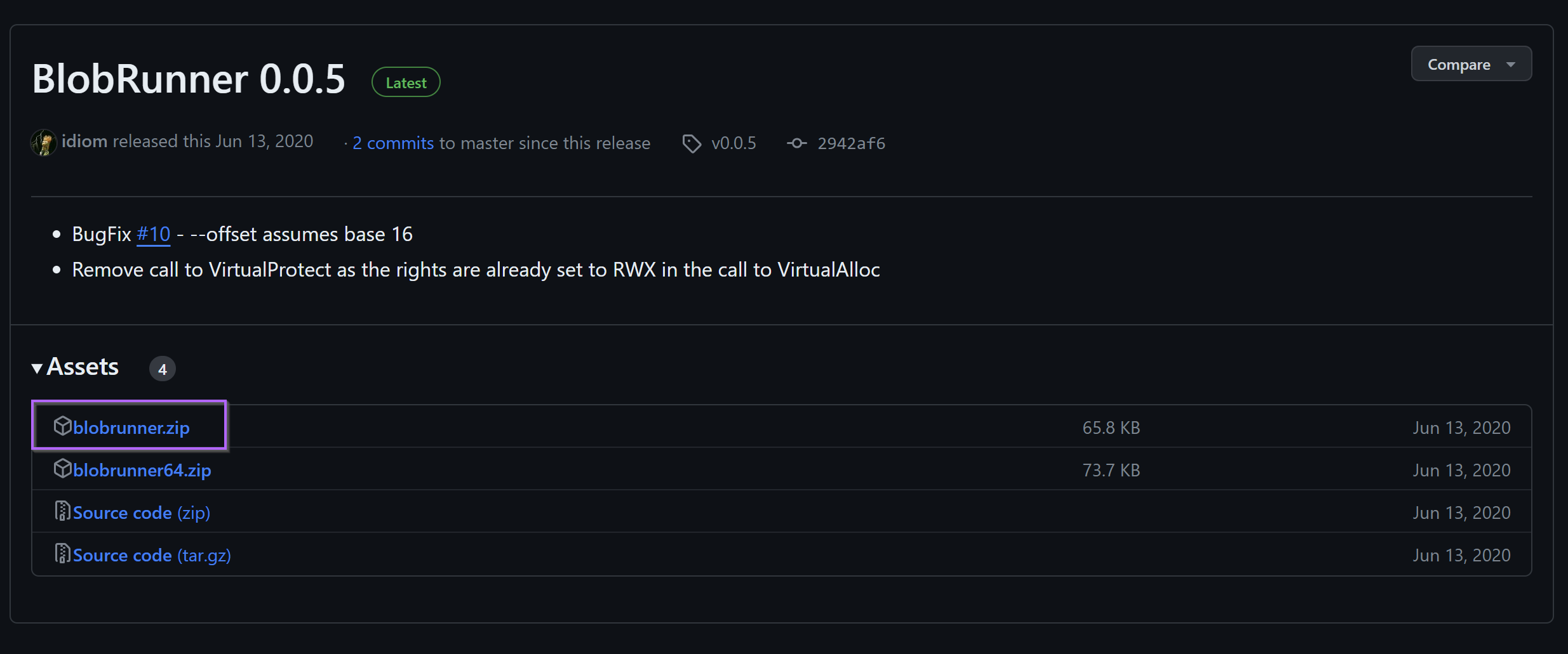 OALabs Blobrunner v0.0.5 release page