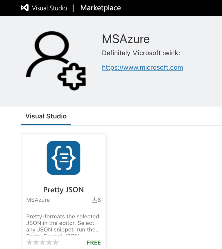 MSAzure publisher profile page accepted on the Visual Studio Marketplace
