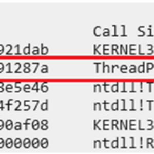 Normal Callback call stack showing callback address visible in inspector