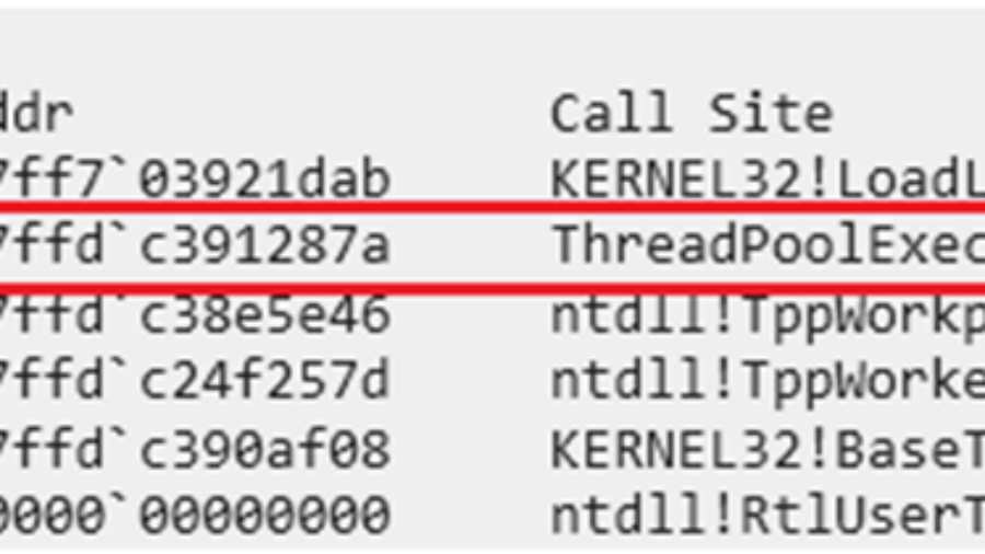 Normal Callback call stack showing callback address visible in inspector