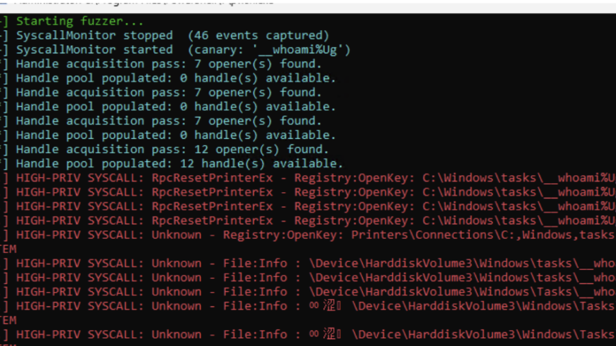 Recursively fuzzing MS-RPC structures and monitoring using ETW
