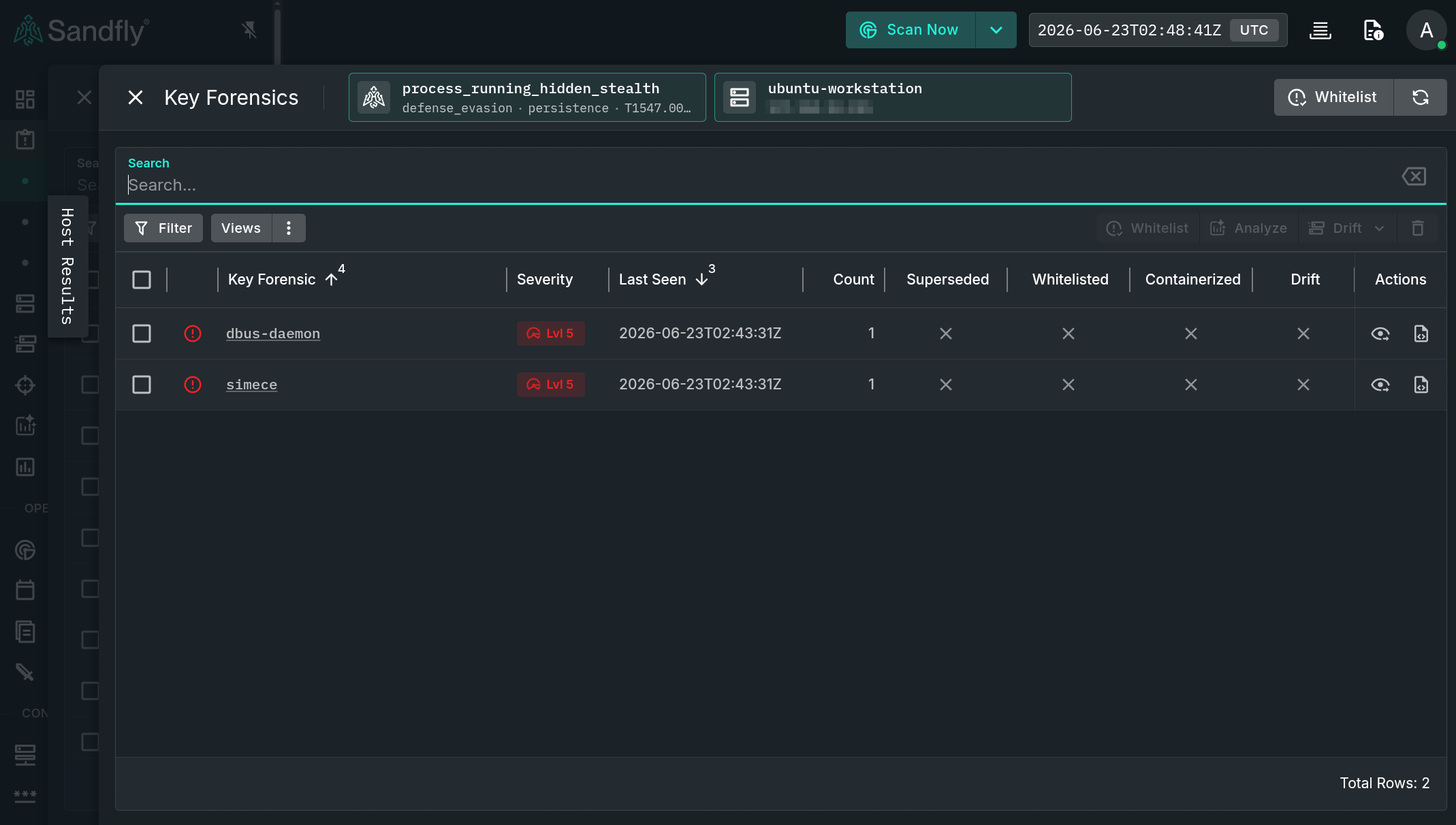 Sandfly de-cloaks two hidden processes from the Scales eBPF rootkit on Linux.