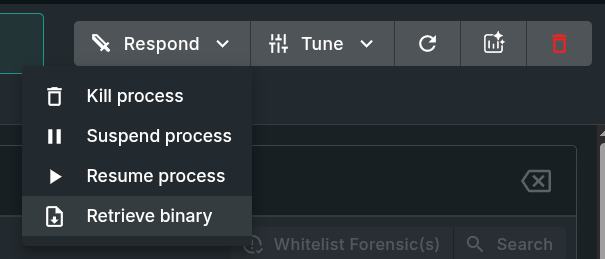 Sandfly response feature allows security teams to grab binaries and files remotely without logging in.