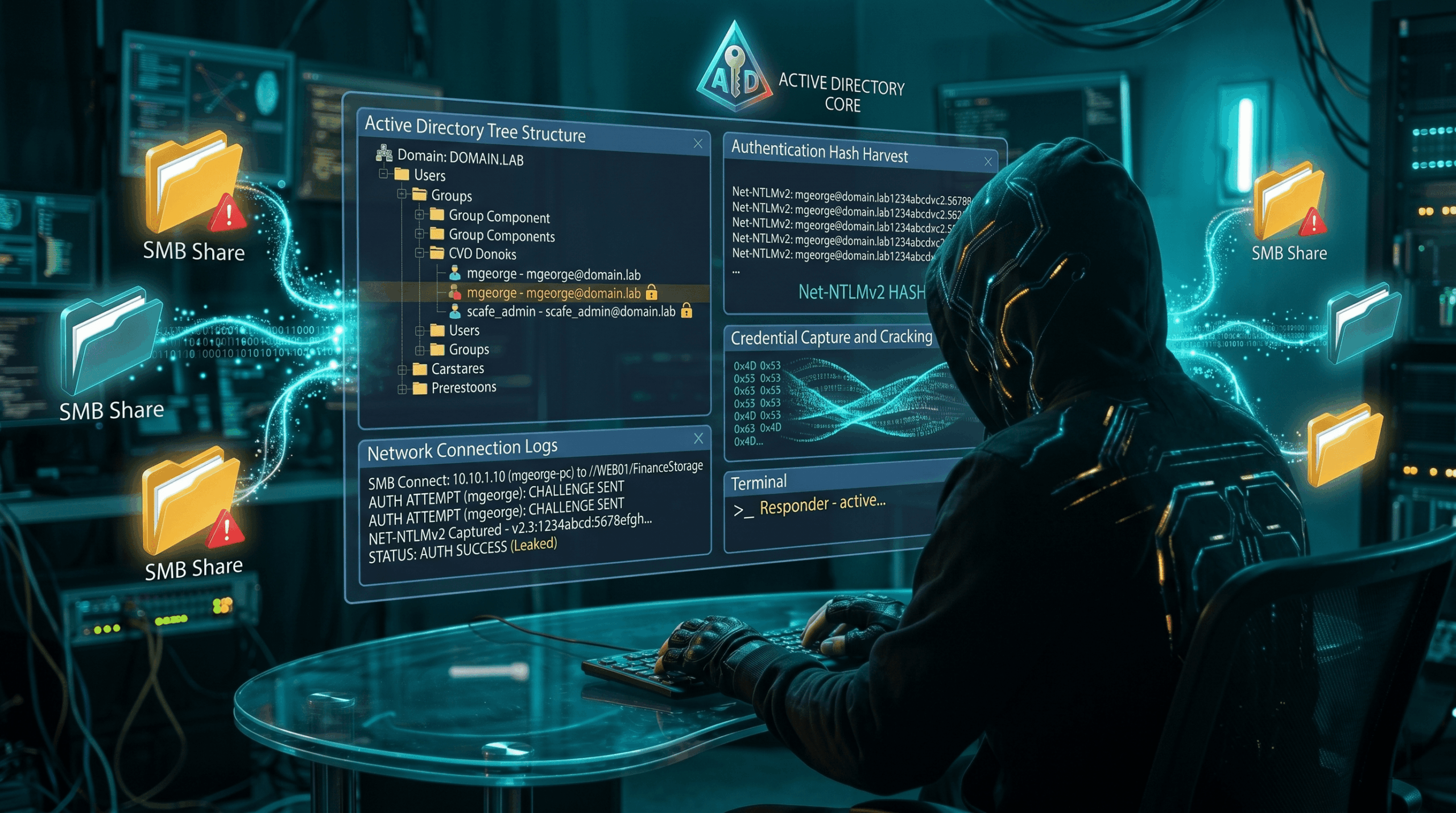 Weaponizing SMB shares to steal domain credentials