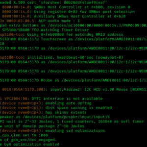 Linux kernel boot message screenshot — featured image for the Lukas Maar QAIC page use-after-free privilege escalation article