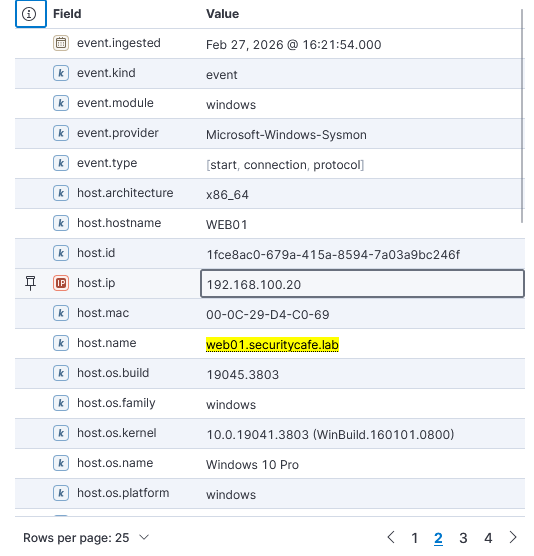 Second Sysmon Event ID 3 record showing the outbound SMB session details