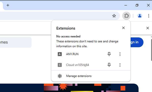 Screenshot showing Chrome ExtensionInstallAllowlist and ExtensionInstallSources registry keys modified by malware