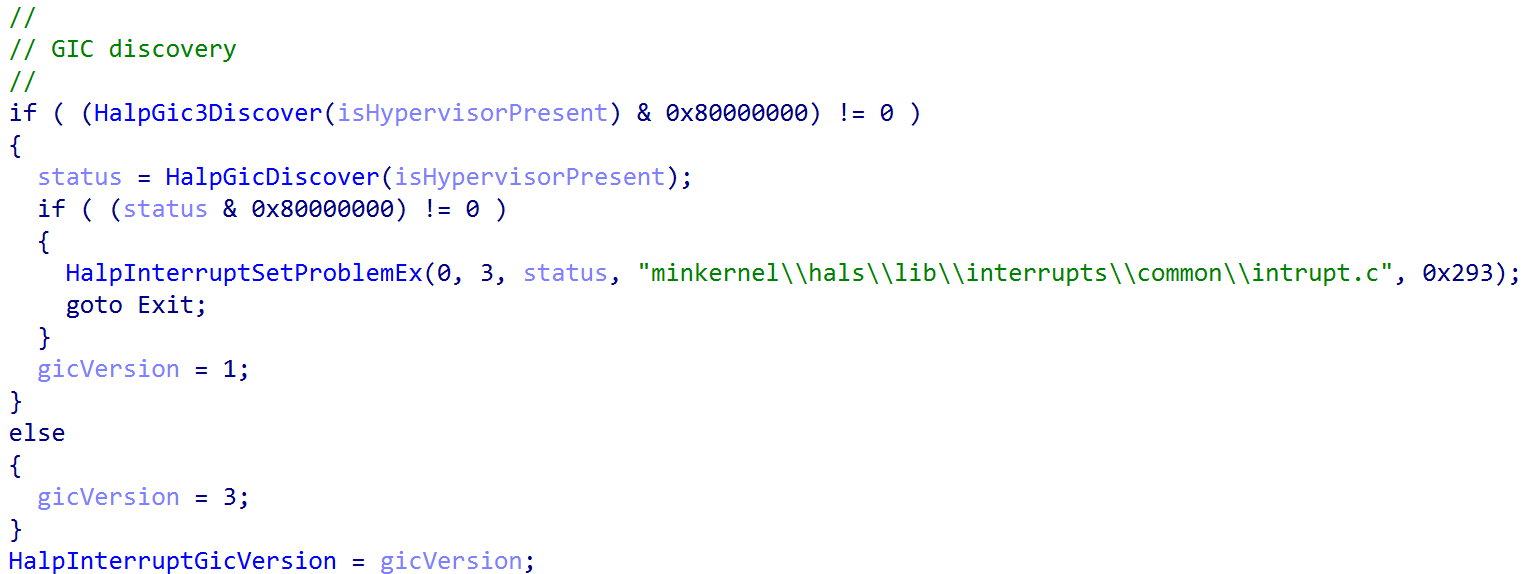 GIC discovery initialization code