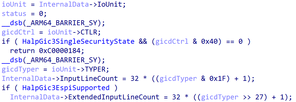 GIC distributor enable and routing registers