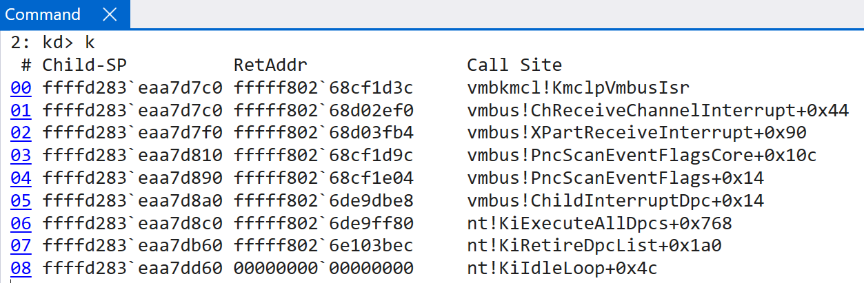 XPartEnlightenedIsr through KmclpVmbusIsr chain