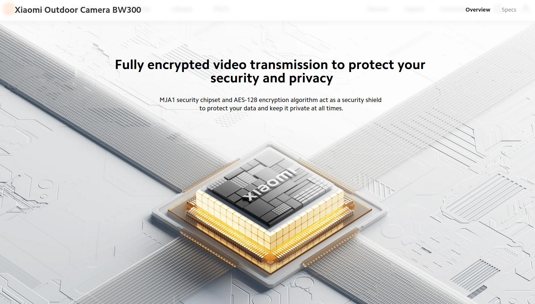Xiaomi online store description of MJA1 secure chip security claims