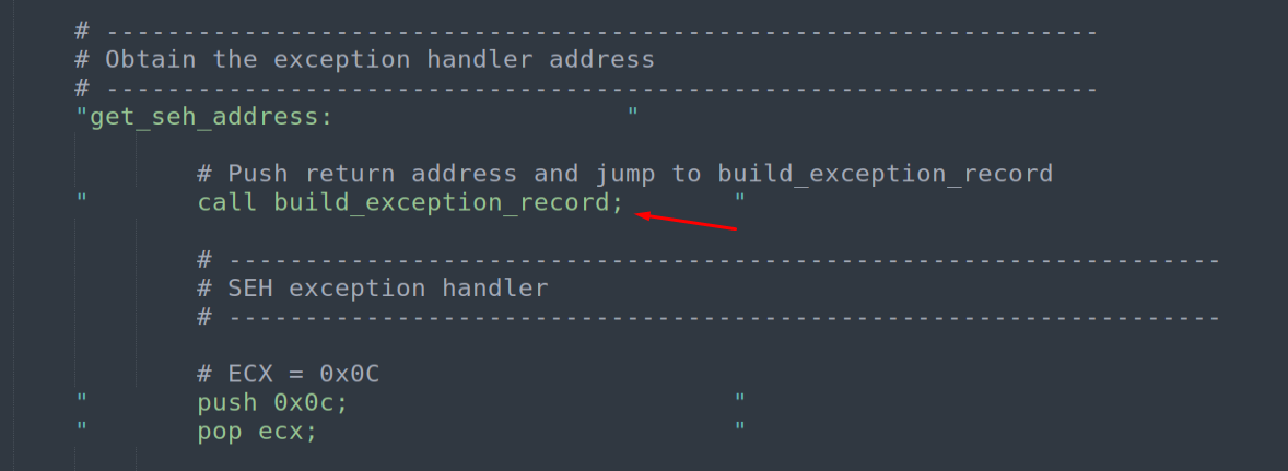 get_seh_address — CALL to build_exception_record