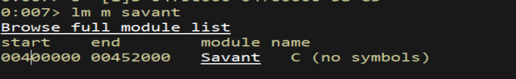 lm m savant — start and end address of module