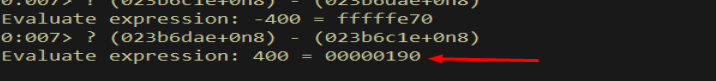 ? calculation — 400 bytes available in secondary buffer