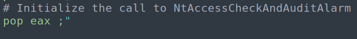 POP EAX — load syscall number into EAX