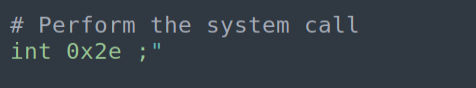 INT 0x2E — software interrupt to invoke kernel system call
