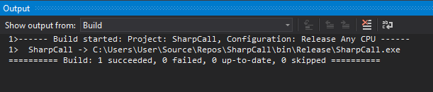 Visual Studio successful build output in Release configuration