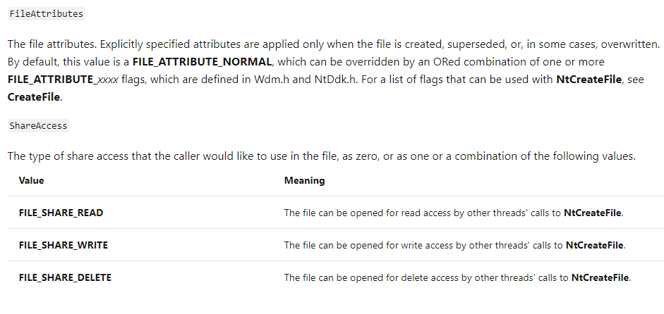 Documentation reference for FileAttributes flags