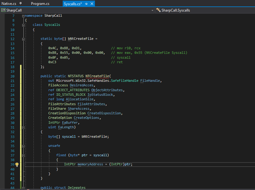 Fixed statement with byte pointer and IntPtr cast implementation