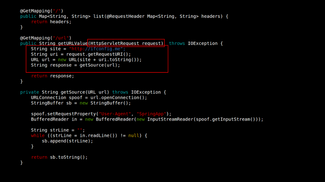 Spring Boot proxy source using getRequestURI concatenation