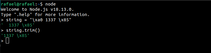 Comparison of whitespace characters removed by trim and strip functions