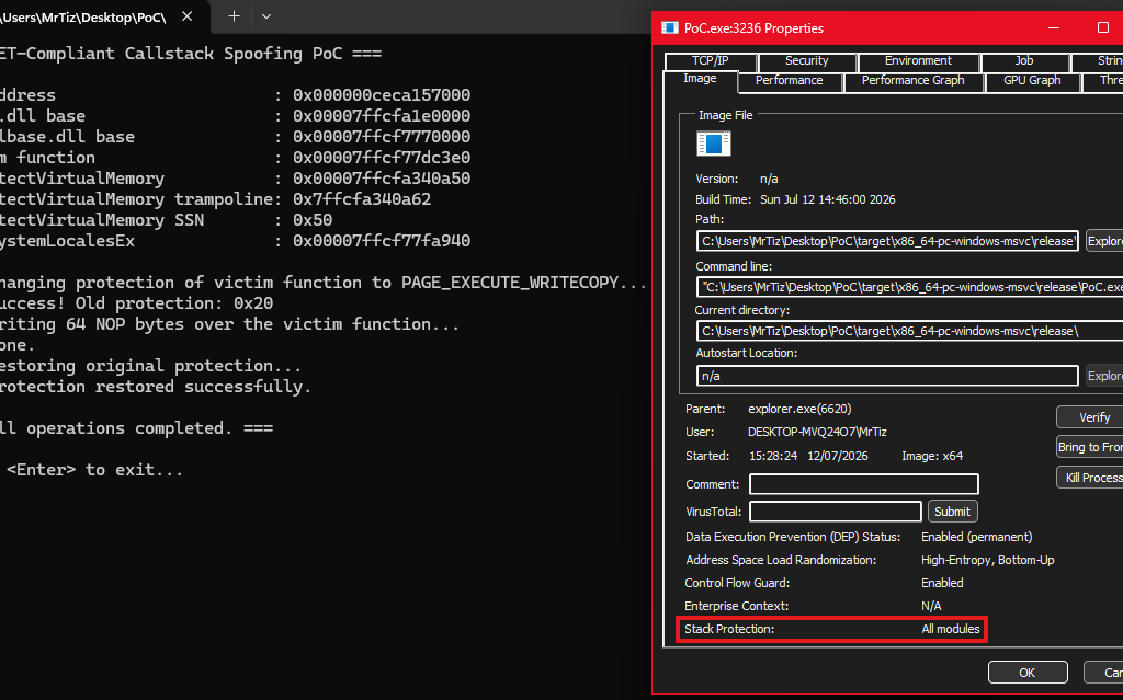 CET-Compliant Callstack Spoofing via Thread Pool Enum Callback Trampolining