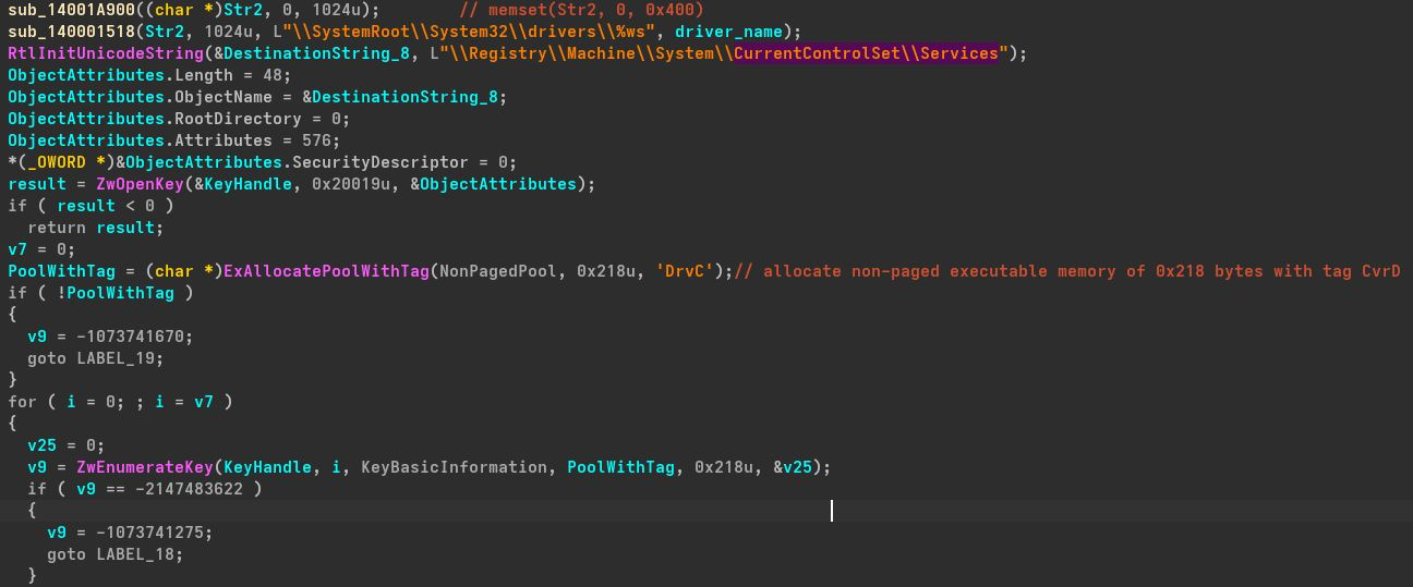Custom loop scanning FullDllName buffer