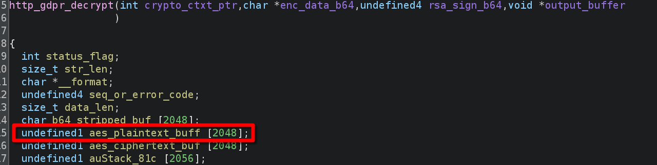 2048-byte AES plaintext buffer in http_gdpr_decrypt