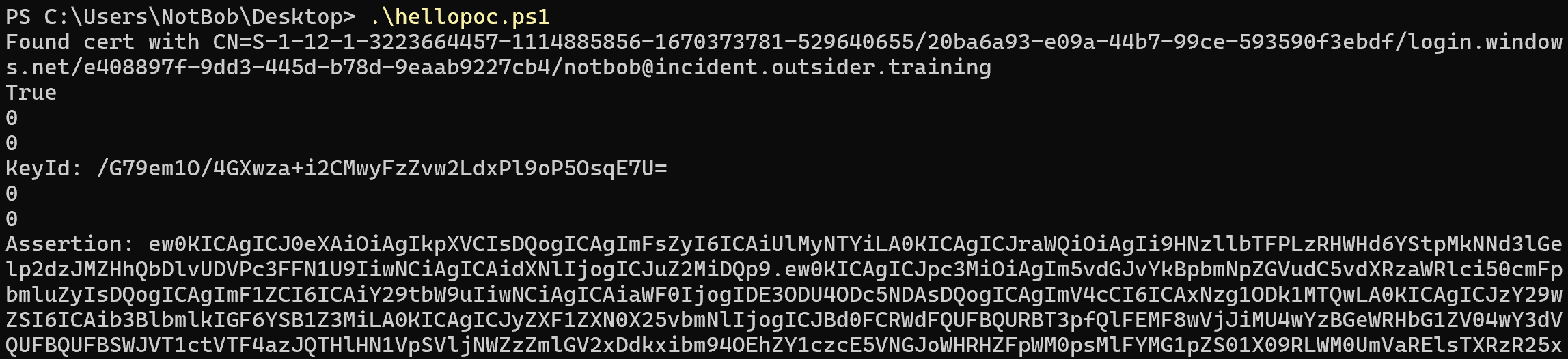 PowerShell gathering the signed WHFB assertion
