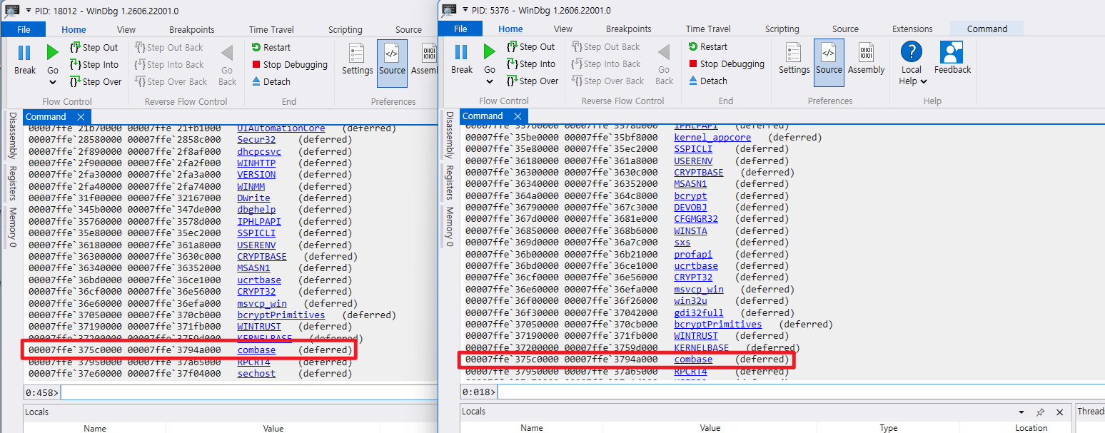 g_CMalloc address collision confirming the correct process claimed the slab