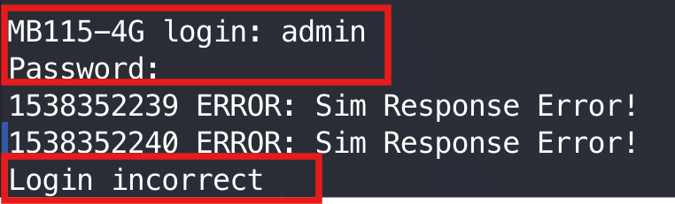 Failed login attempt