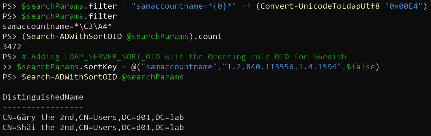 Ordering rules still behave consistently when converting to UTF-8