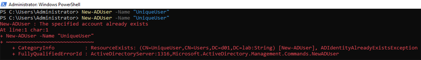 Creating duplicate users is blocked by default