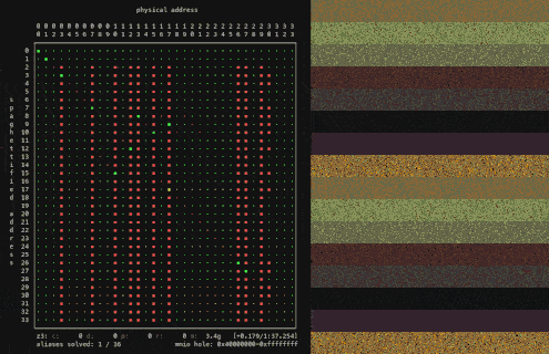 Terminal recording of the z3 SMT solver recovering the DRAM controller address transform matrix live