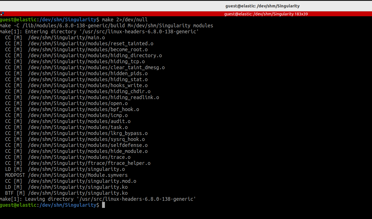make compiling Singularity from /dev/shm/Singularity